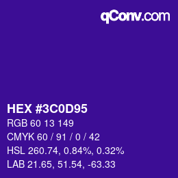 Color code: HEX #3C0D95 | qconv.com