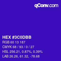 Color code: HEX #3C0DBB | qconv.com