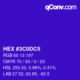 Color code: HEX #3C0DC5 | qconv.com