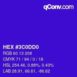 Color code: HEX #3C0DD0 | qconv.com