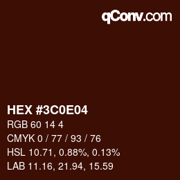 Color code: HEX #3C0E04 | qconv.com
