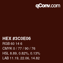 Color code: HEX #3C0E06 | qconv.com