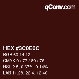 Color code: HEX #3C0E0C | qconv.com