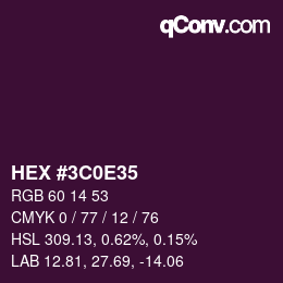 Color code: HEX #3C0E35 | qconv.com