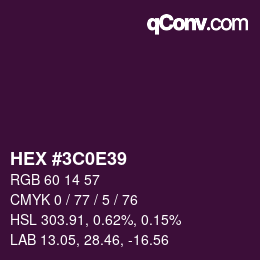 Color code: HEX #3C0E39 | qconv.com
