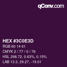 カラーコード: HEX #3C0E3D | qconv.com