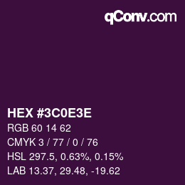 Code couleur: HEX #3C0E3E | qconv.com