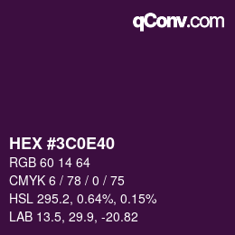 Color code: HEX #3C0E40 | qconv.com