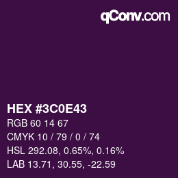 Color code: HEX #3C0E43 | qconv.com