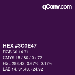 Color code: HEX #3C0E47 | qconv.com