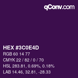 Farbcode: HEX #3C0E4D | qconv.com