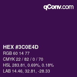 カラーコード: HEX #3C0E4D | qconv.com