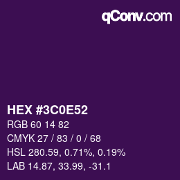 Color code: HEX #3C0E52 | qconv.com