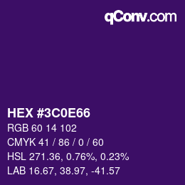 Color code: HEX #3C0E66 | qconv.com