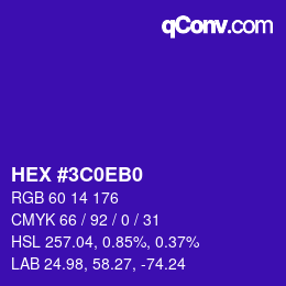 Color code: HEX #3C0EB0 | qconv.com