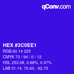 Color code: HEX #3C0EE1 | qconv.com