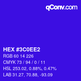 颜色代码: HEX #3C0EE2 | qconv.com