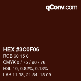 Color code: HEX #3C0F06 | qconv.com