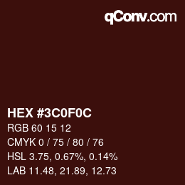 Color code: HEX #3C0F0C | qconv.com