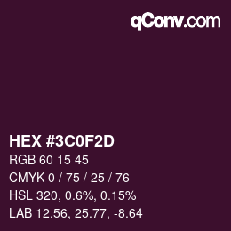 Color code: HEX #3C0F2D | qconv.com