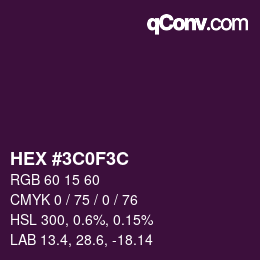 Color code: HEX #3C0F3C | qconv.com