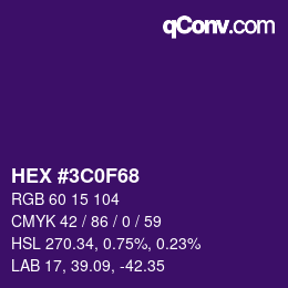 Color code: HEX #3C0F68 | qconv.com