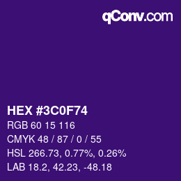 Color code: HEX #3C0F74 | qconv.com