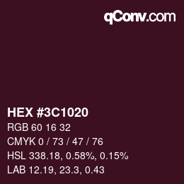 Color code: HEX #3C1020 | qconv.com