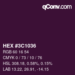 カラーコード: HEX #3C1036 | qconv.com