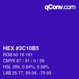 カラーコード: HEX #3C10B5 | qconv.com