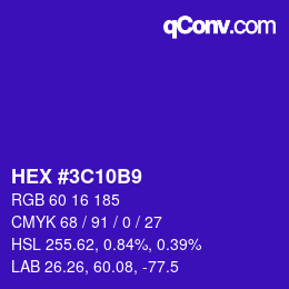 Color code: HEX #3C10B9 | qconv.com