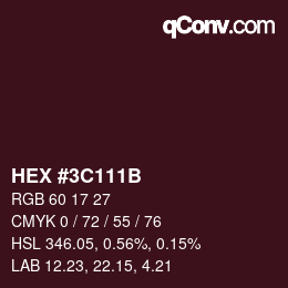 Color code: HEX #3C111B | qconv.com
