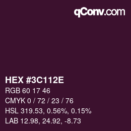 Color code: HEX #3C112E | qconv.com