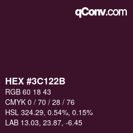 カラーコード: HEX #3C122B | qconv.com