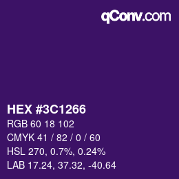 Color code: HEX #3C1266 | qconv.com