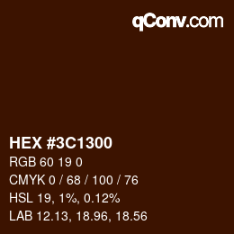Color code: HEX #3C1300 | qconv.com