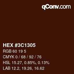 Color code: HEX #3C1305 | qconv.com