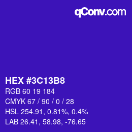Color code: HEX #3C13B8 | qconv.com
