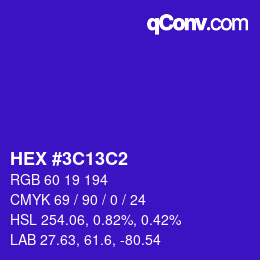 Color code: HEX #3C13C2 | qconv.com