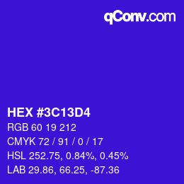 Color code: HEX #3C13D4 | qconv.com