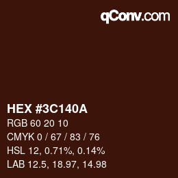 Color code: HEX #3C140A | qconv.com