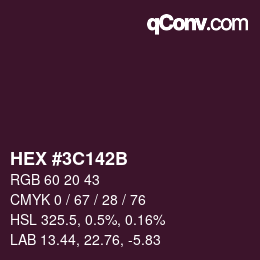 Color code: HEX #3C142B | qconv.com