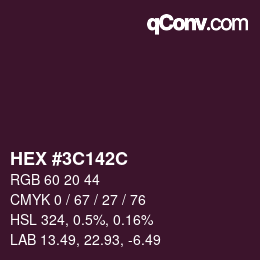 Color code: HEX #3C142C | qconv.com