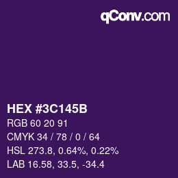 Color code: HEX #3C145B | qconv.com