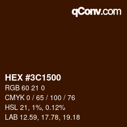 Color code: HEX #3C1500 | qconv.com