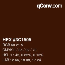 Color code: HEX #3C1505 | qconv.com