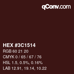 Color code: HEX #3C1514 | qconv.com