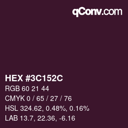 Color code: HEX #3C152C | qconv.com