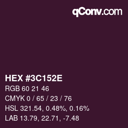 Color code: HEX #3C152E | qconv.com