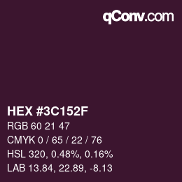 Color code: HEX #3C152F | qconv.com